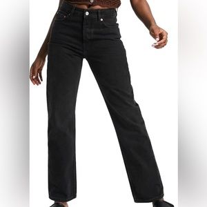 Topshop Straight Leg Dad Jeans Sz 27 Black